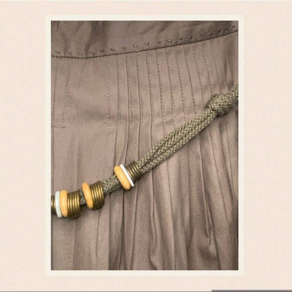 Elie Tahari Brown Skirt with Beaded Tie Belt - Picture 4 of 4